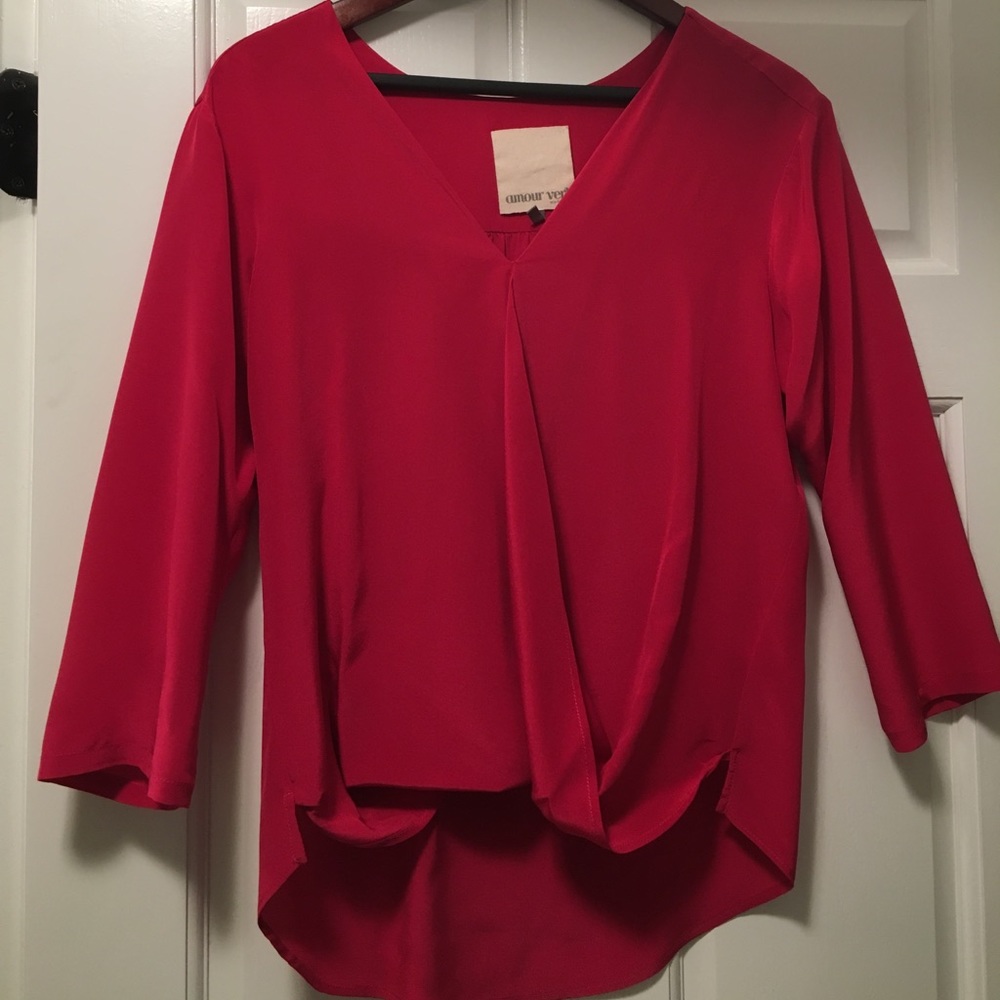 Magenta silk, drapey top