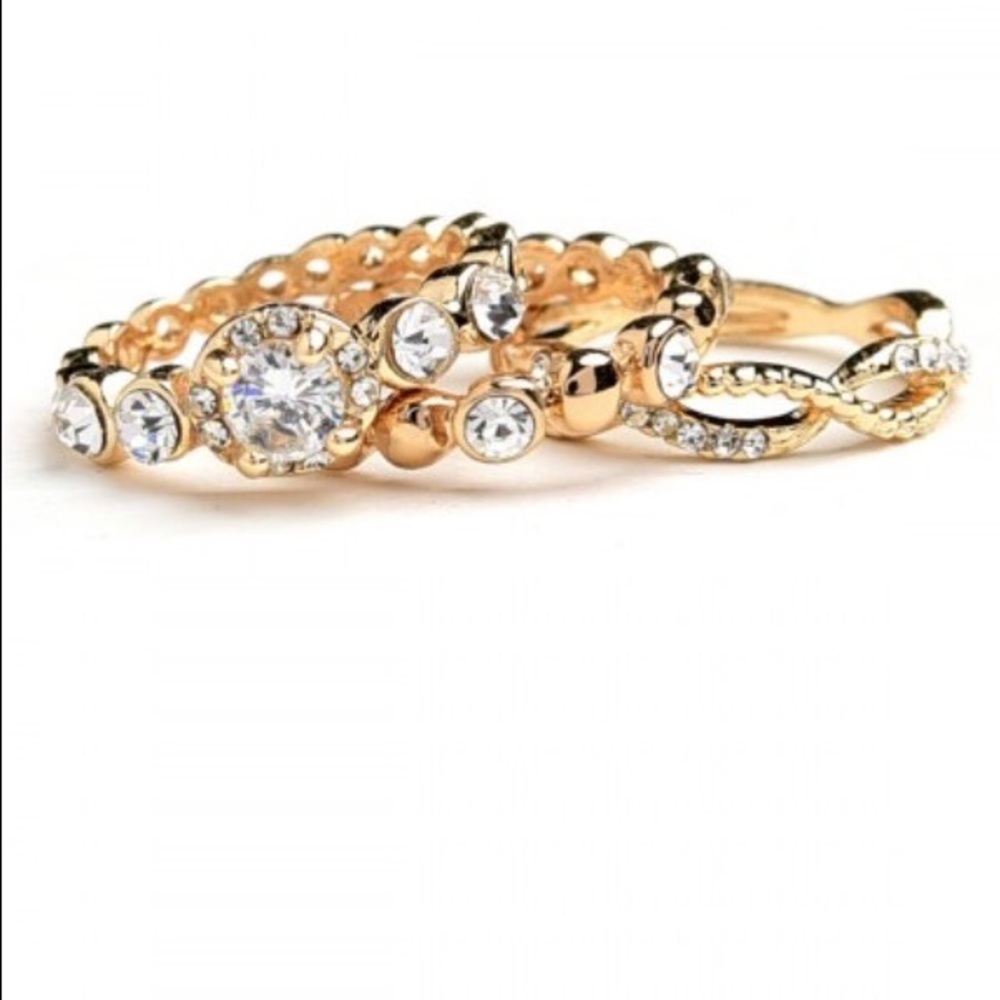Beautiful gold and silver triple stacking rings