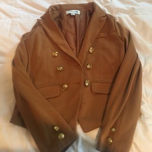 Tan lined casual blazer