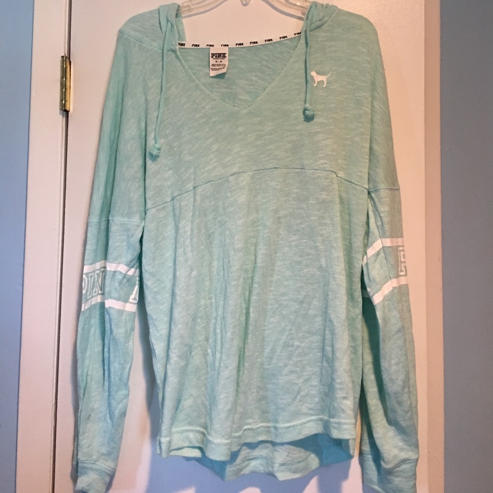 VS Pink light blue hooded tunic