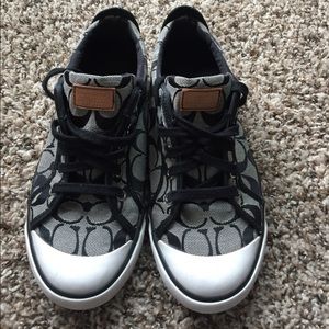 Black and white Coach shoes, size 9