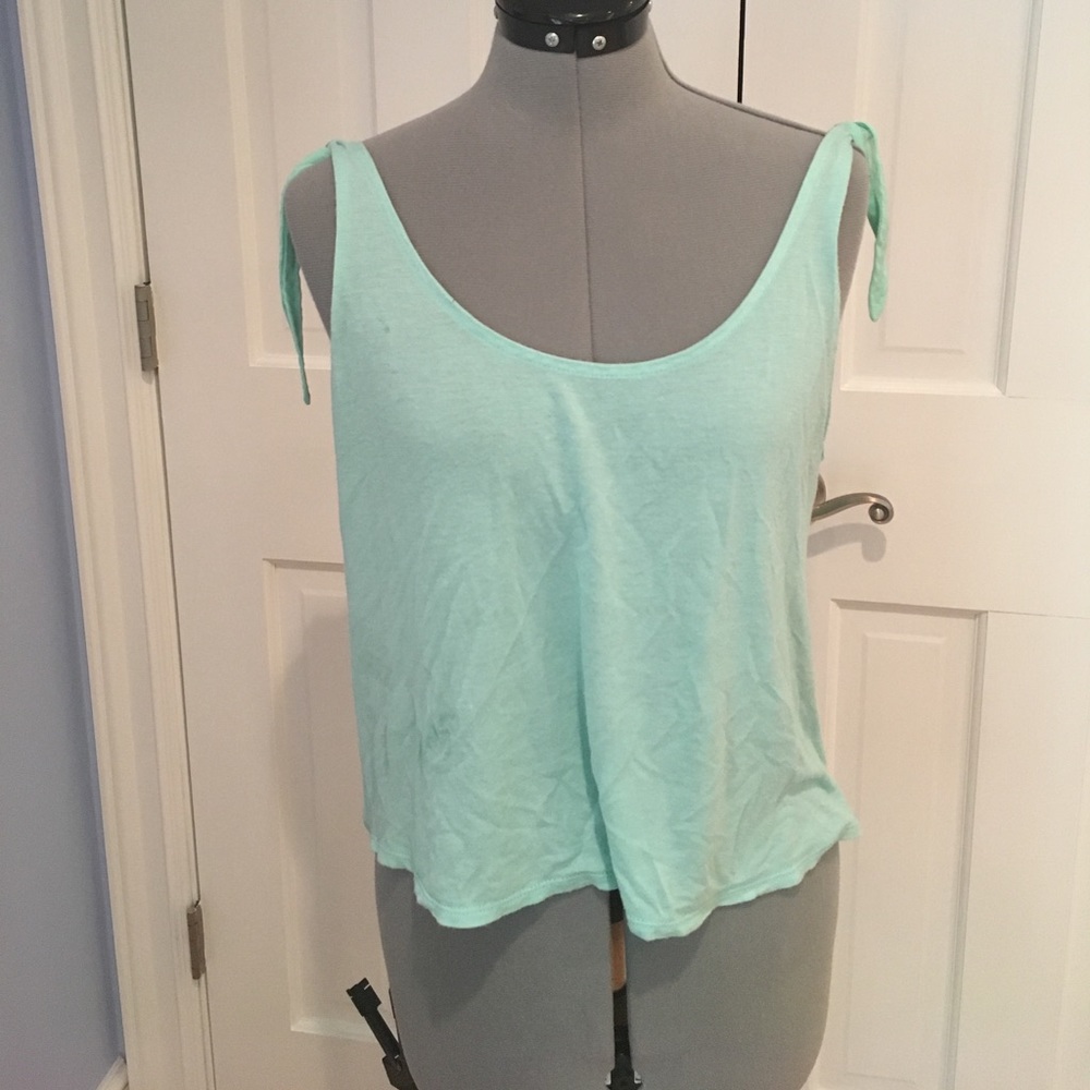 Teal shirt with tie straps