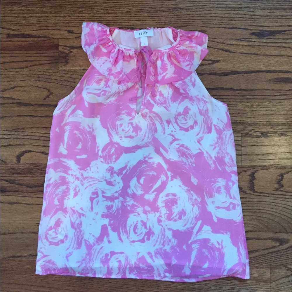 Super cute pink and white top