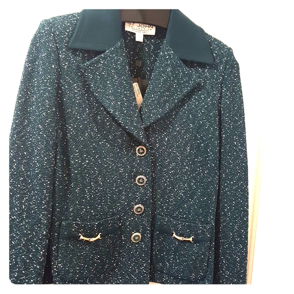 St. John Collection blazer in Forest Green
