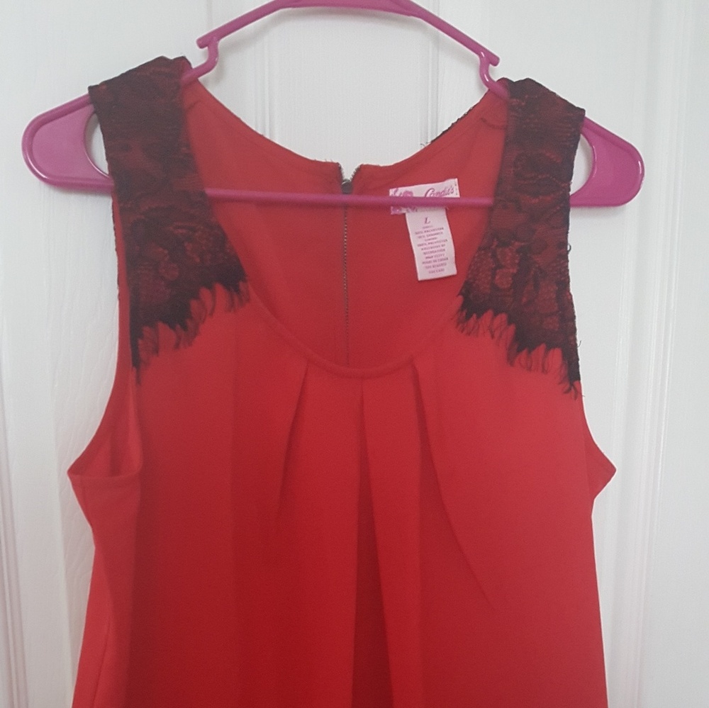 Candies Red Dressy Tank Top