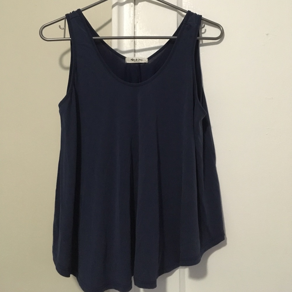 Navy Blue Crop Tank Top