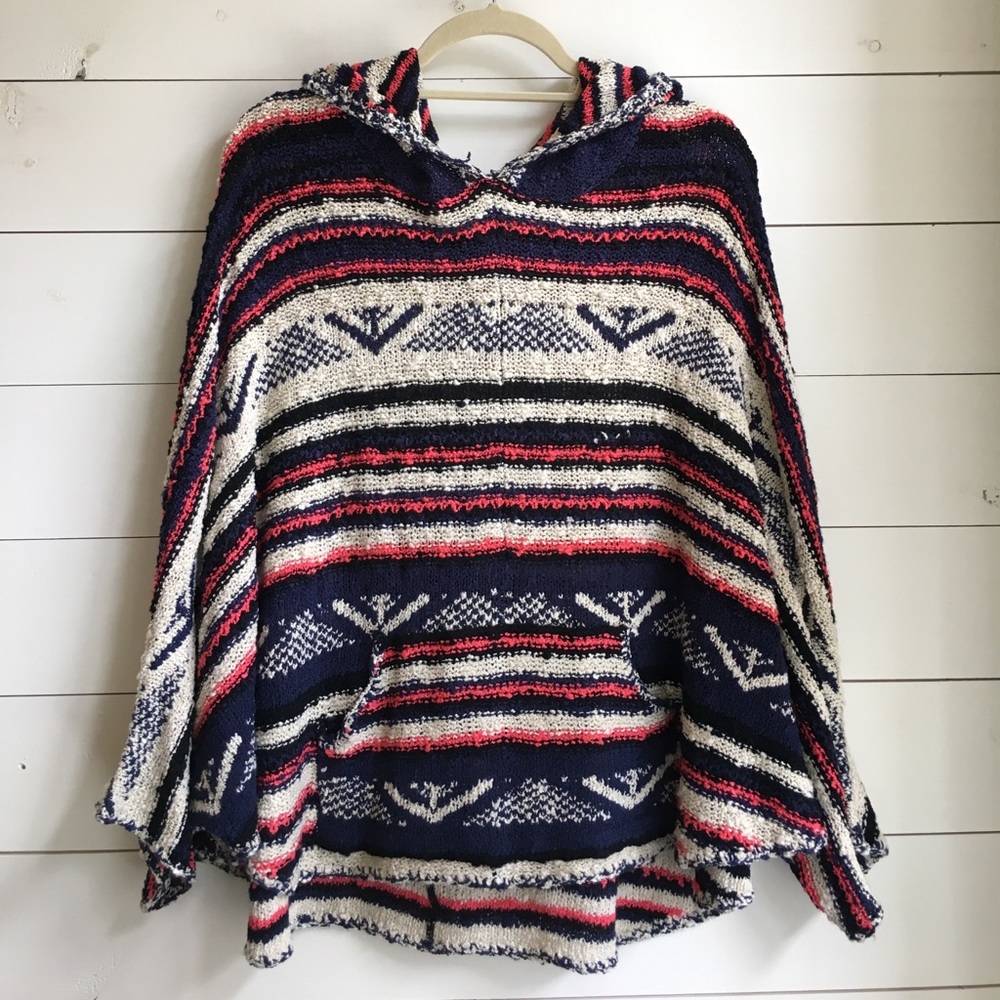 Hooded Aztec Poncho