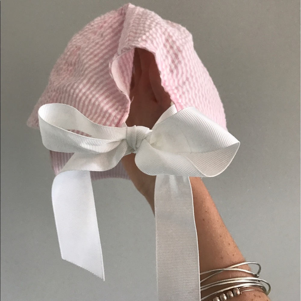 Pink Seersucker Bow Hat