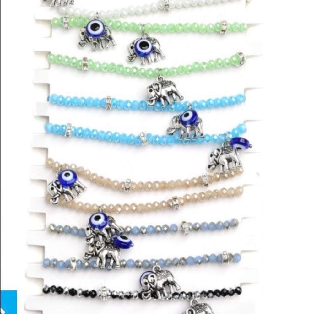 Elephant shape stone charm bracelets