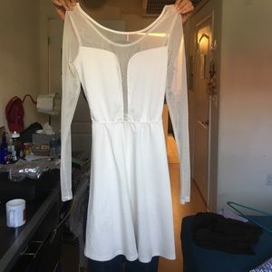 Mesh White Skater Dress - Size Small