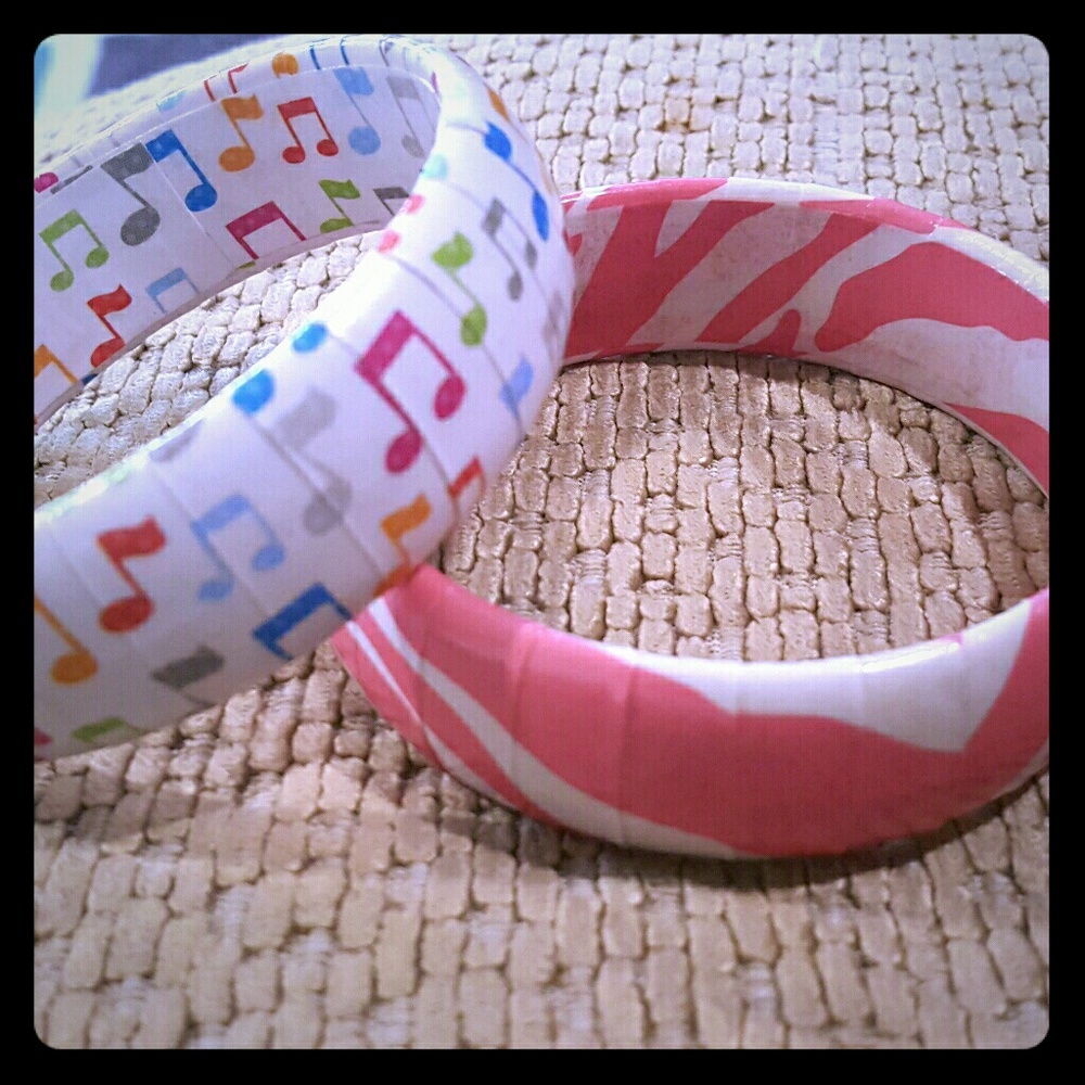 2 Taped Bangle Bracelets-handmade