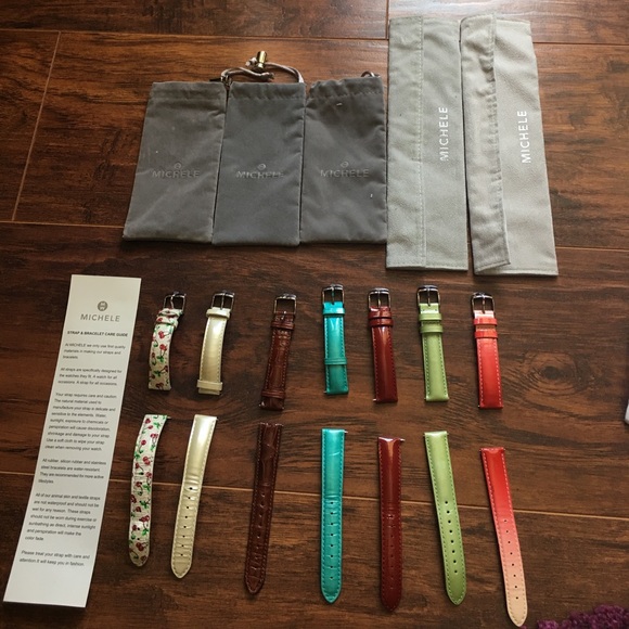 Michele Accessories - 7 Michele leather bands. 16 inch. Great condition Michele Accessories - 7 Michele leather bands. 16 inch. Great condition