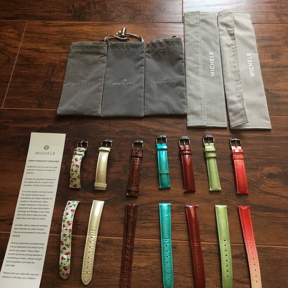 7 Michele leather bands. 16 inch. Great condition