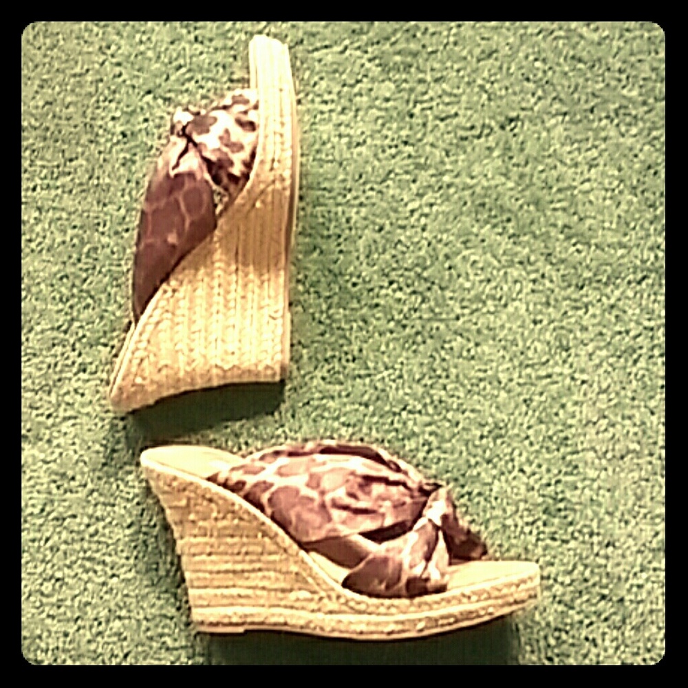 Leopard Print Wedge Heel Size 7.5