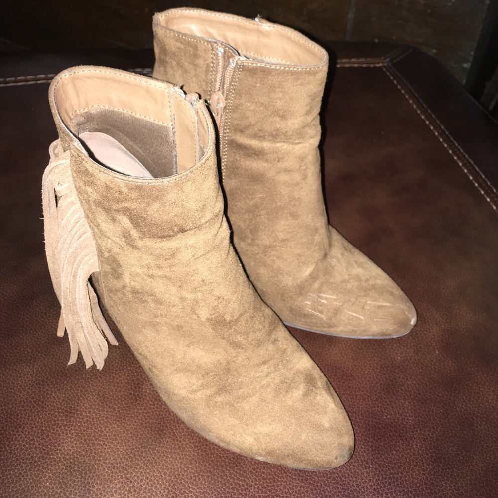 Suede Fringe Booties