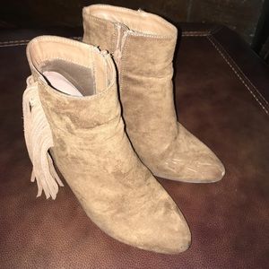 Suede Fringe Booties