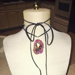 Geode Crystal Wrap Choker