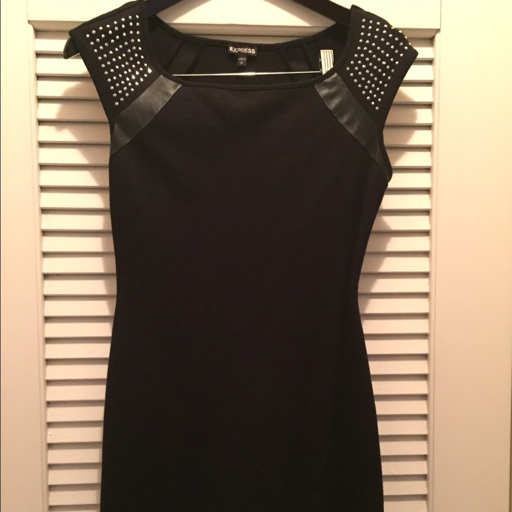 Express Dress with Stud and Leather Detail