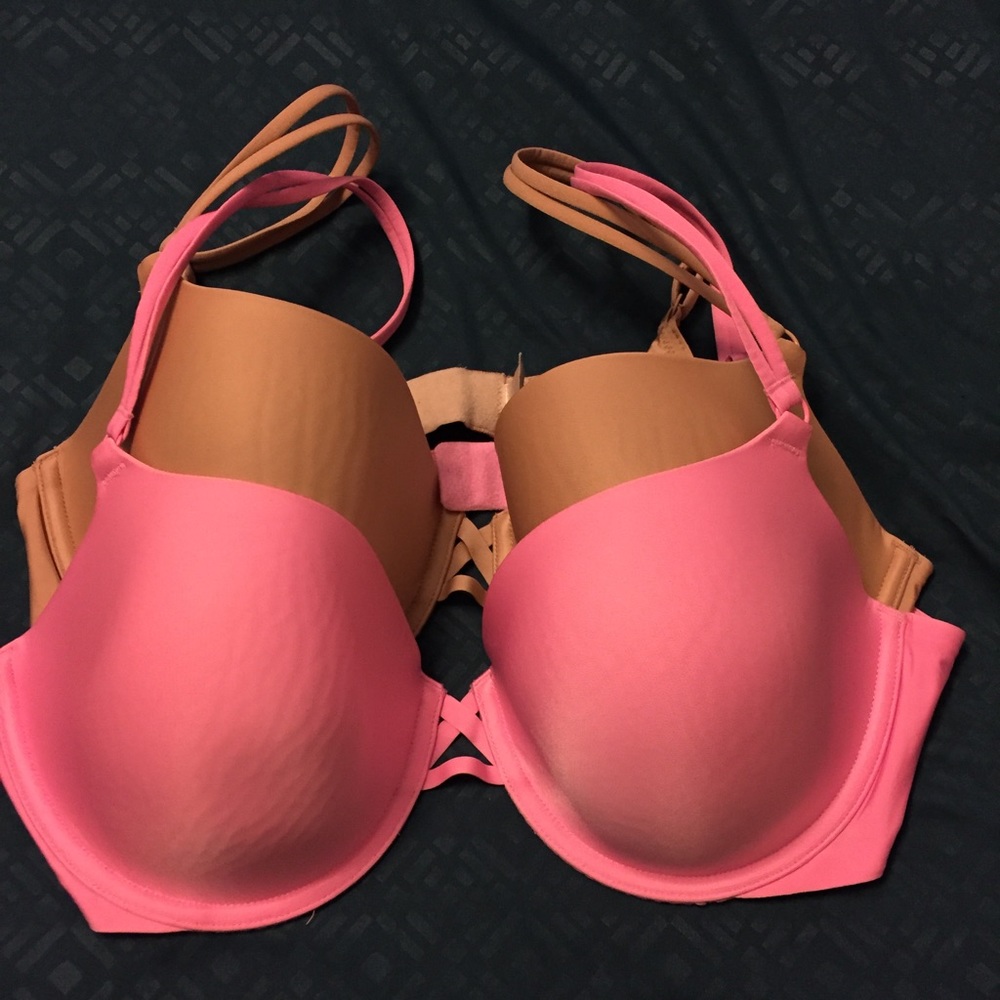 🛍Victoria's Secret 38C Demi Bras Pink & Beige EUC