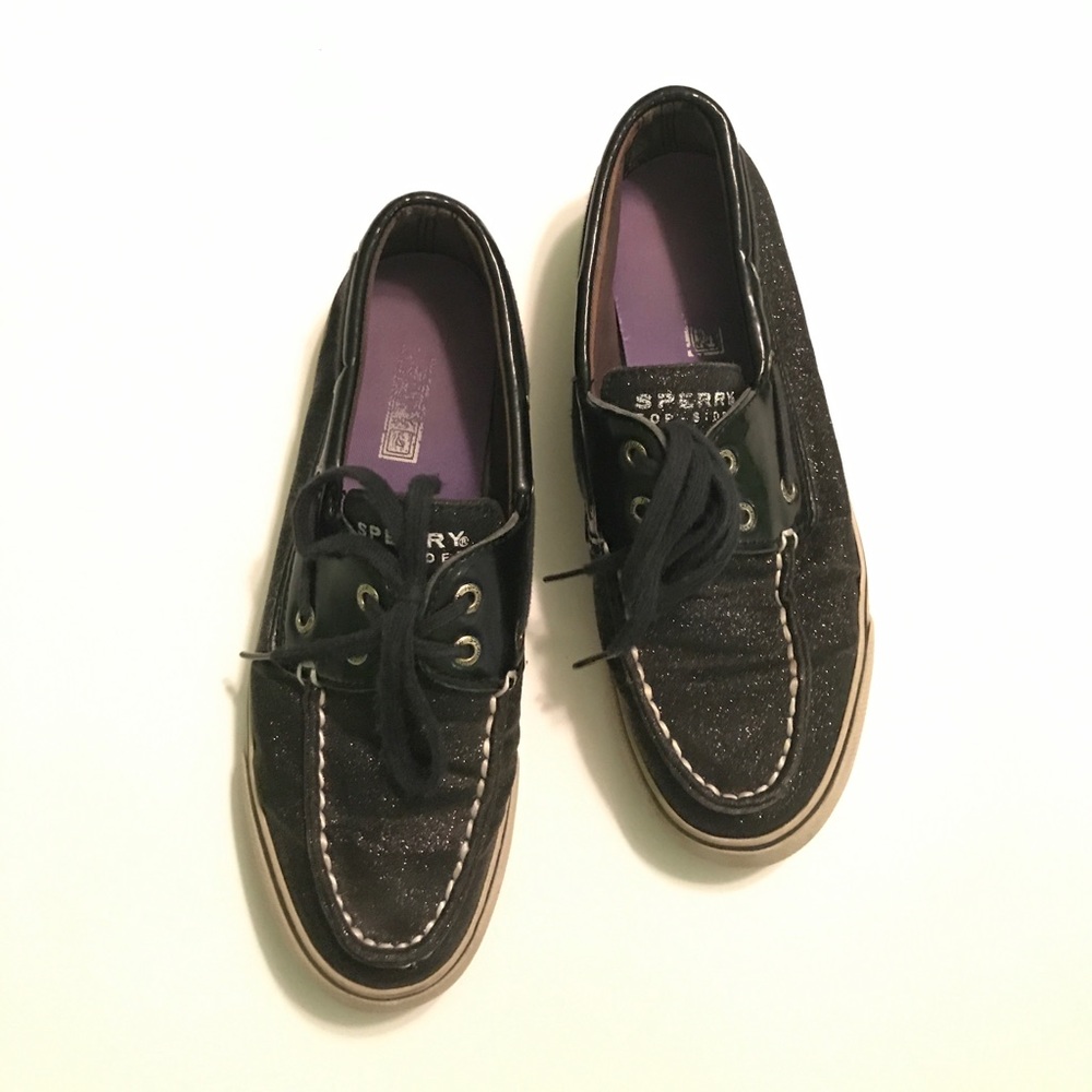 Sperry Black glittery Sperry