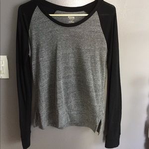 Grey and black long sleeve top