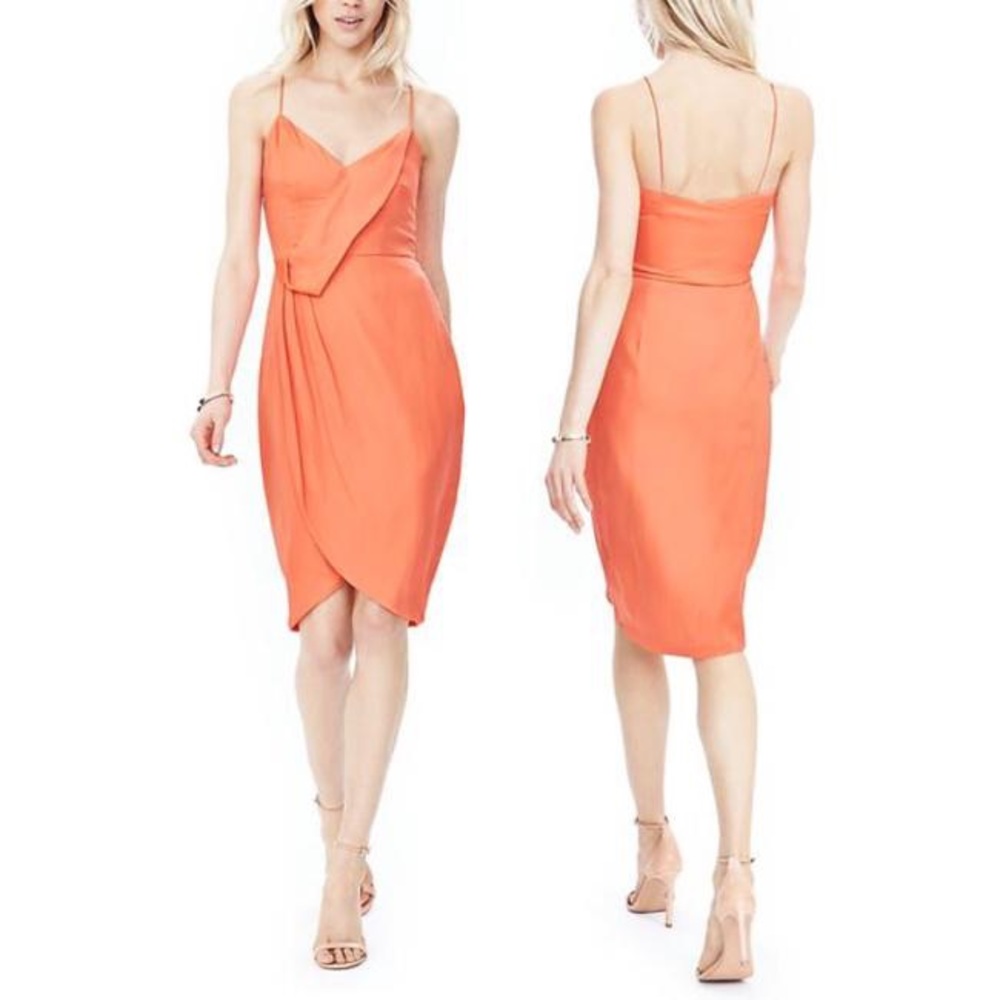 Banana Republic Coral Strappy Drapped-front dress