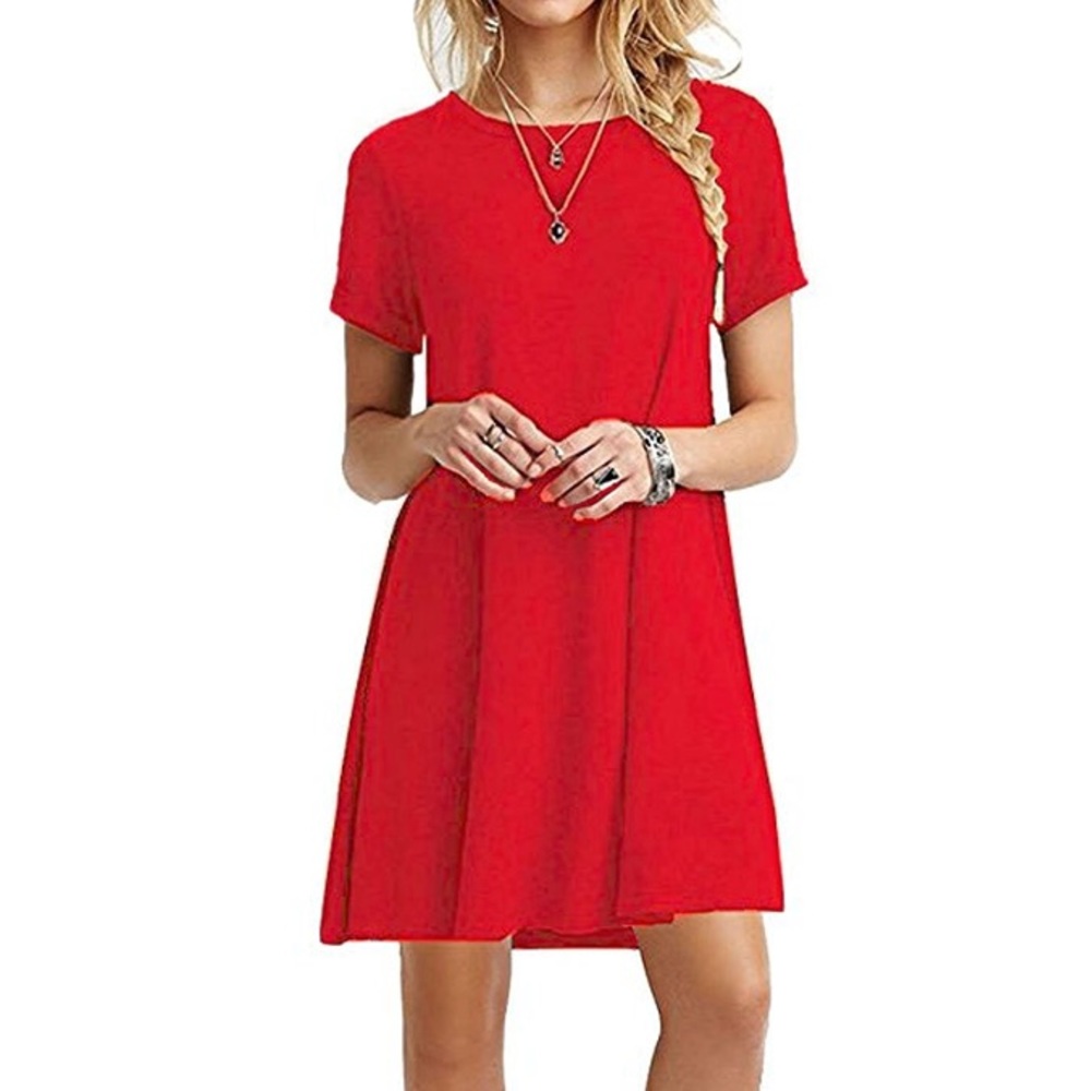 🔥Red t shirt dress🔥