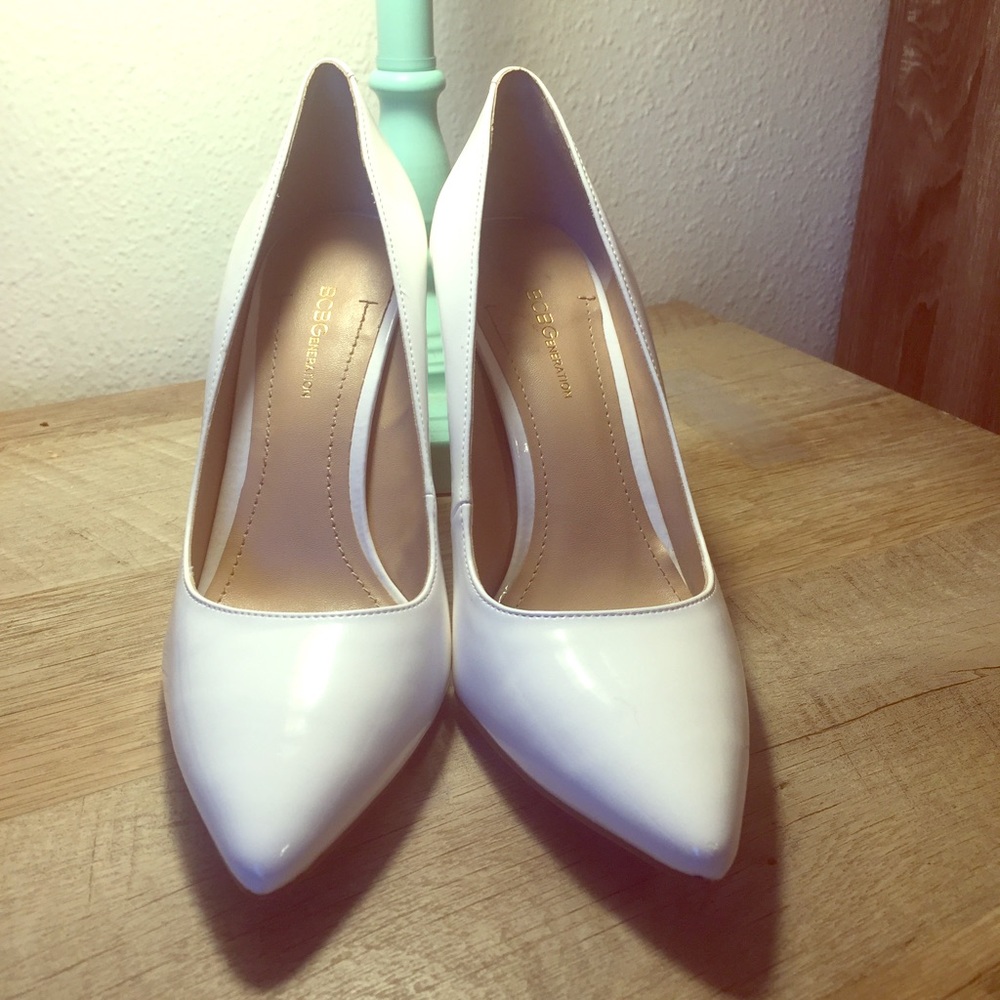 Worn once! BCBGeneration white heels!
