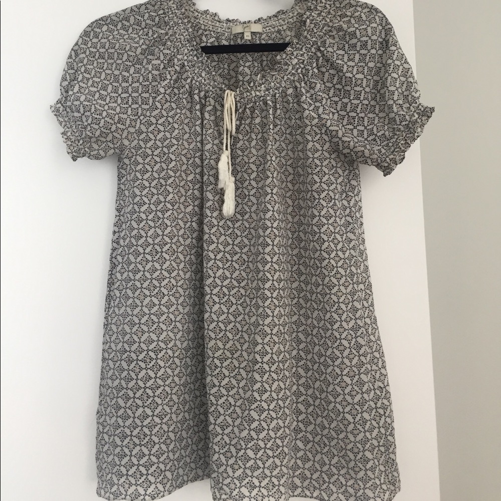 Joie printed blouse with tie; size xs