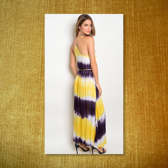JUST IN🆕Gorgeous Yellow Tye Dye Maxi Dress - Picture 3 of 3
