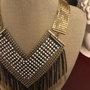 Gold embellished statement necklace