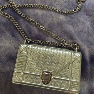 Dior Diorama Metallic Micro-Cannage Bag