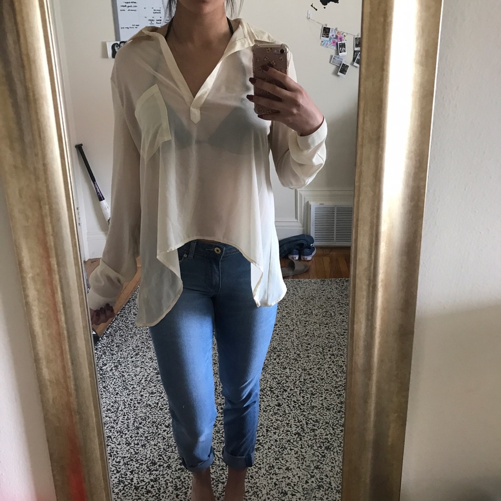 Sheer Creme Blouse