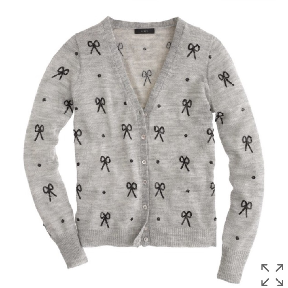 J. Crew sequin bow cardigan - Picture 2 of 2