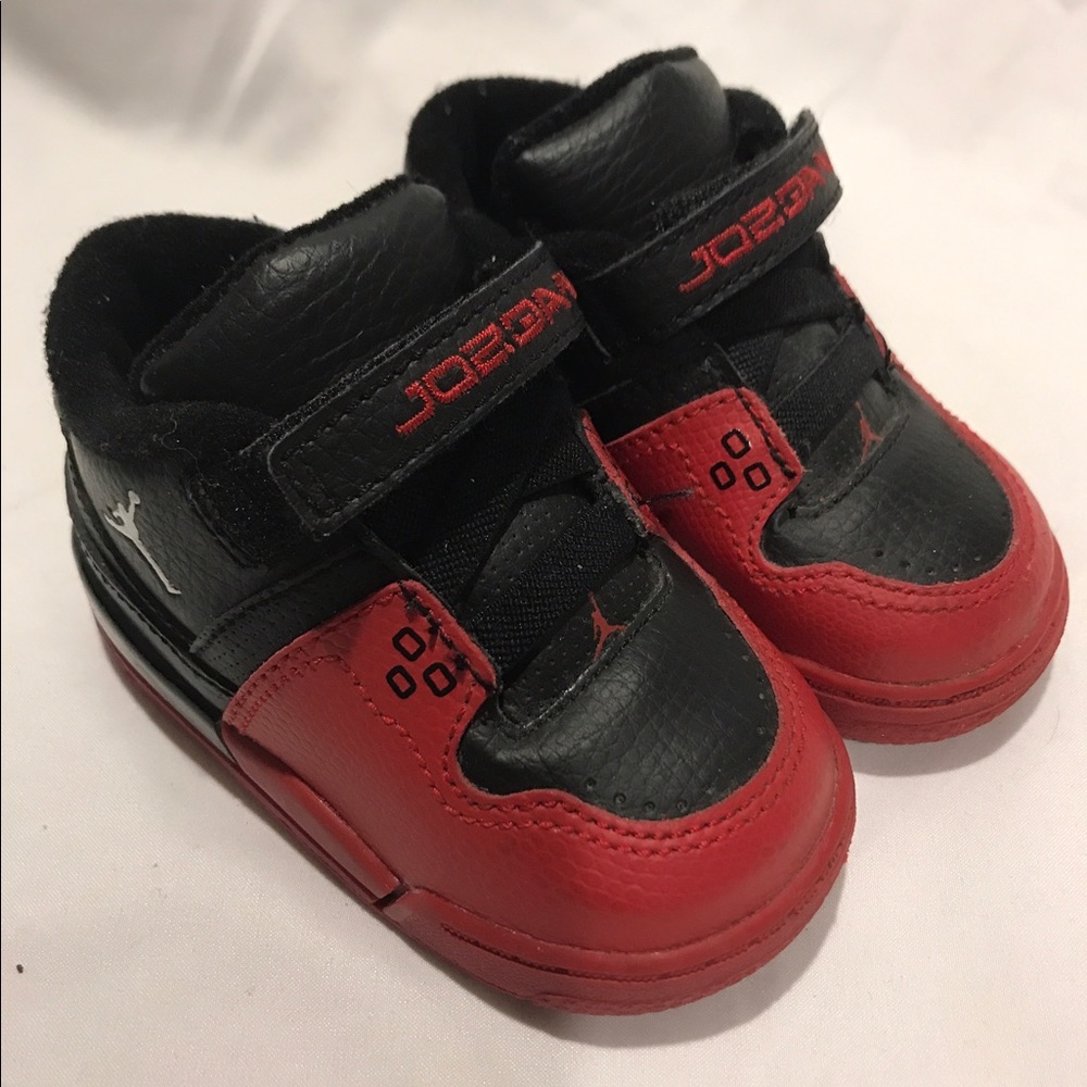 Baby Jordans, Black & Red, Size 3C