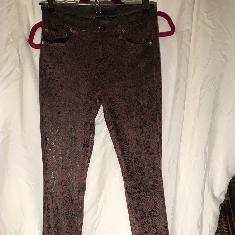 7seven jeans - soft black &a brown snake print