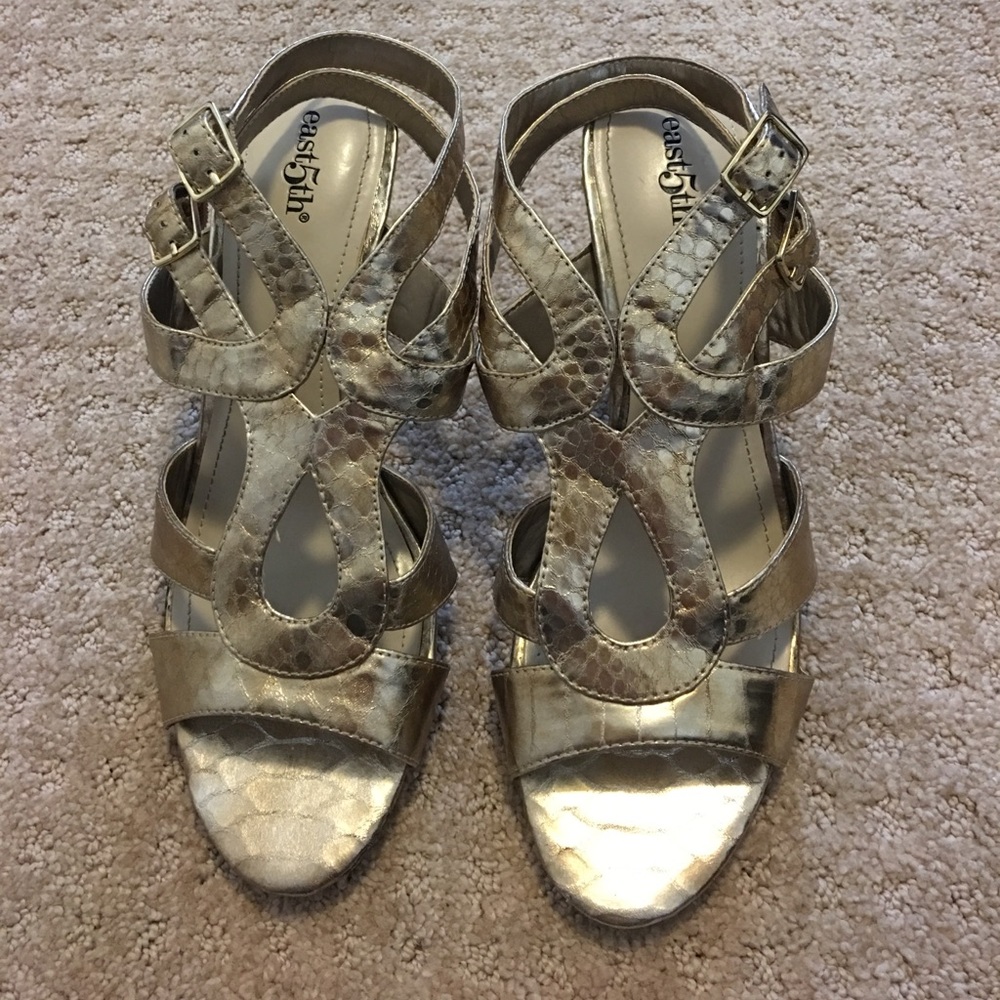 Gold gladiator heel sandals