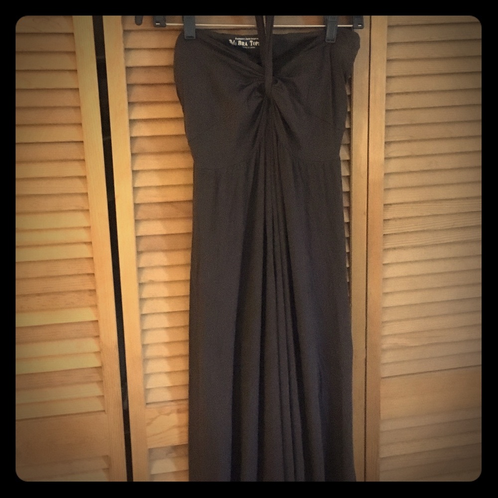 Chocolate brown halter maxi dress