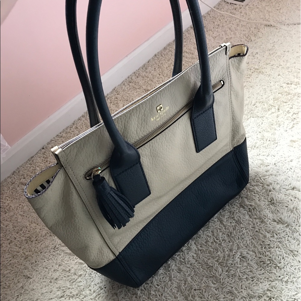 Navy and cream KATE SPADE tote