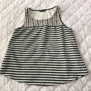 Anthropologie THML stripe top with embroidery