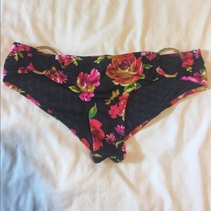 Victoria's Secret black floral bikini bottom
