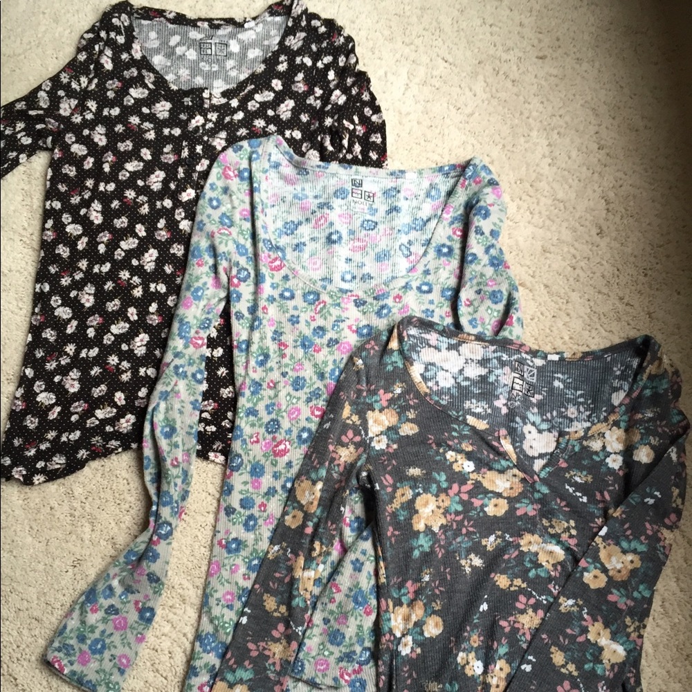 BUNDLE thermal floral shirts