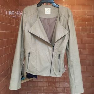 Tan faux leather jacket