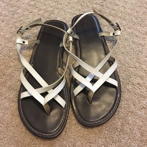 White gladiator strapped sandal
