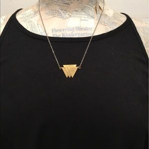 Modern Brushed Gold Triangle Necklace