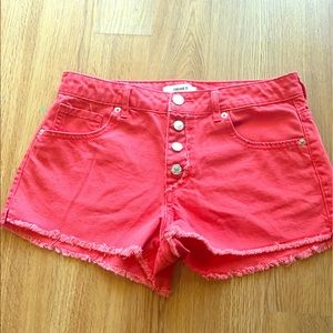 High waisted shorts.