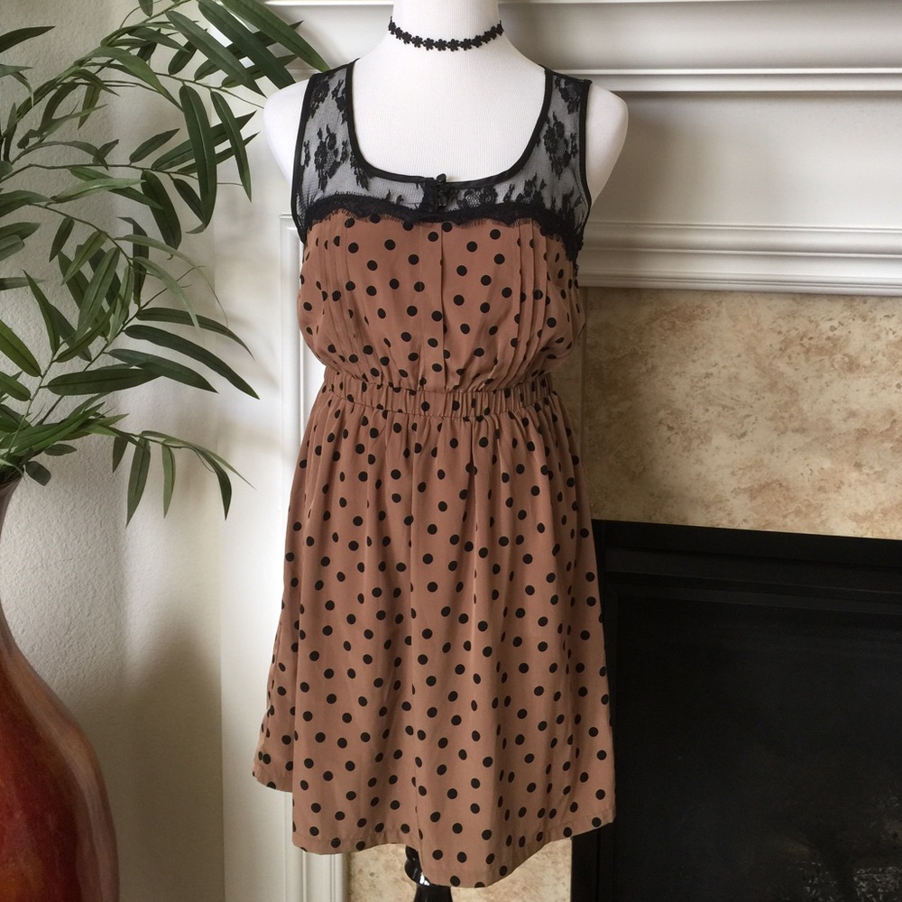 Forever 21 polka dot & lace dress
