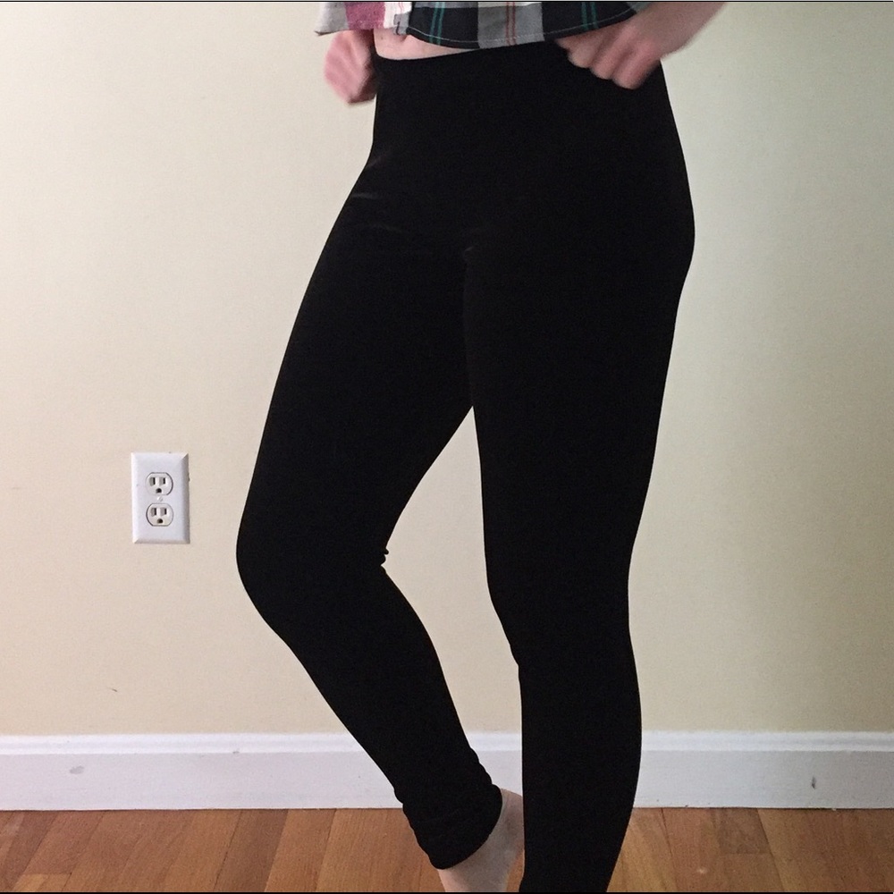 Black Velvet Leggings