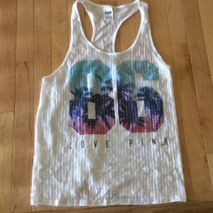 Pink racer back tank top