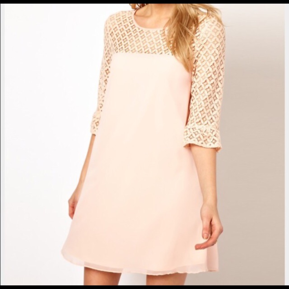 Asos swing dress with lace detail